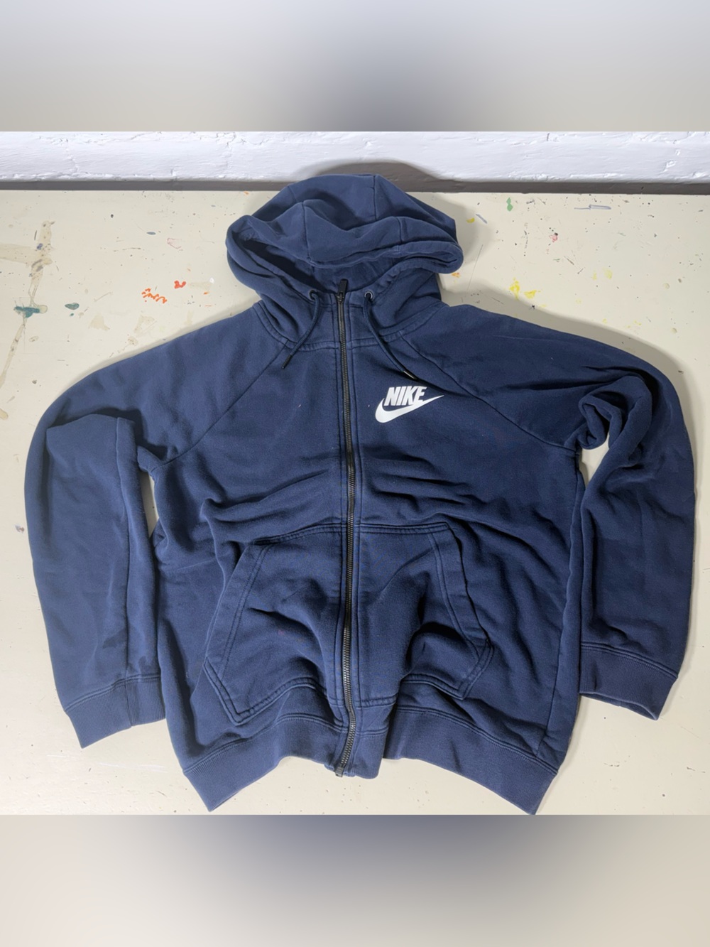 Nike Tech Fleece Men’s Navy Blue Full-Zip Hooded Sweatshirt